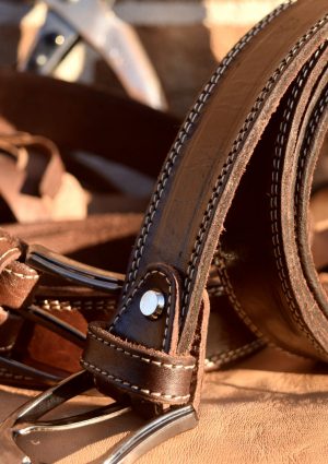 Couture leather belt brown