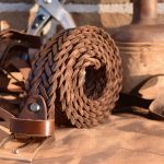 Dark brown plaited belt