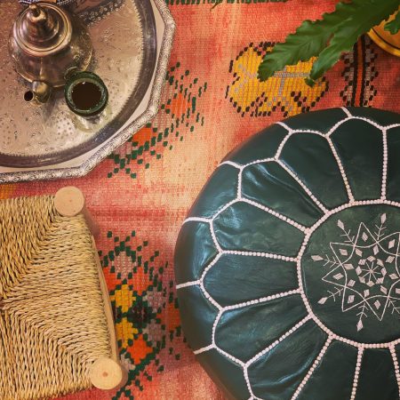 Handmade Leather Ottoman, Maghrebya