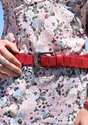 KOUTCHI Design Mozaique Red Poppies Belt